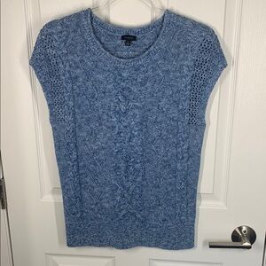 Talbots blue cable knit sweater vest size small